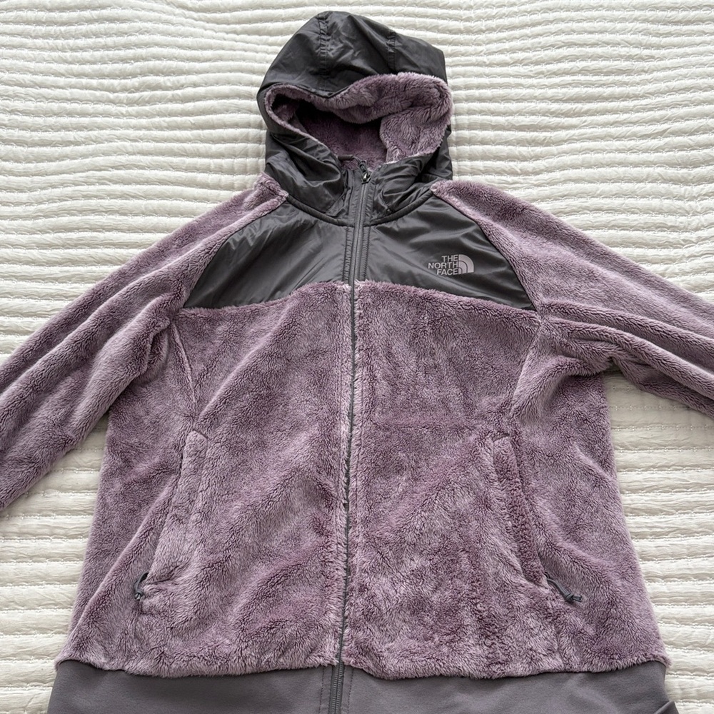 The North Face Lavender and Charcoal Hooded Fleece